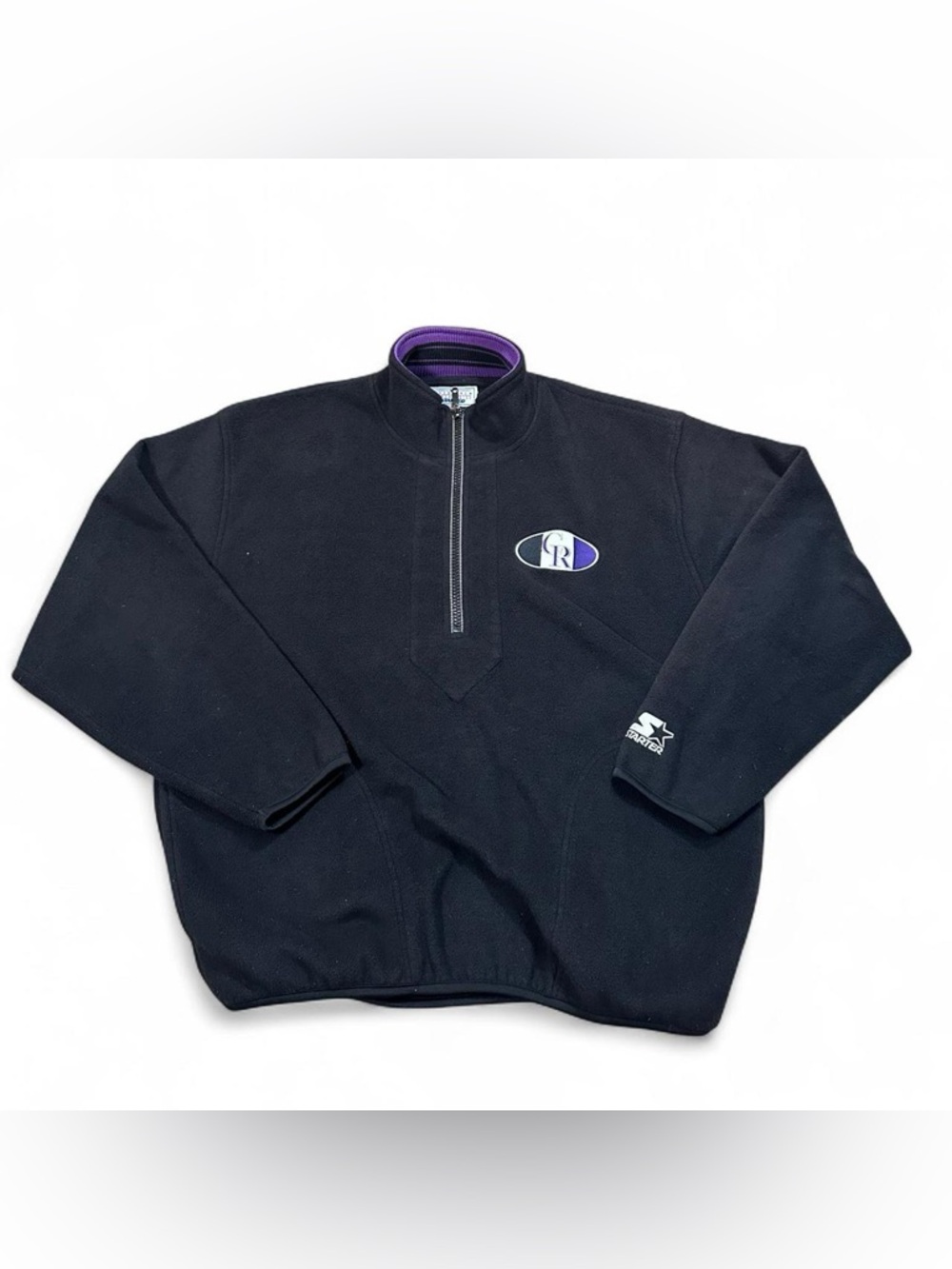 Starter Men’s MLB Genuine Merchandise Colorado Rockies Black Fleece Jacket Large